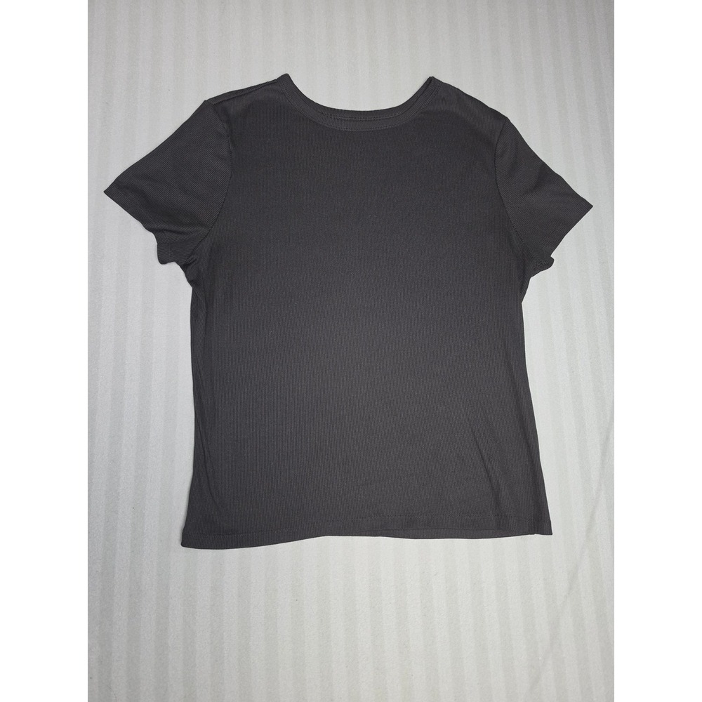 No Boundaries Womens XL Ribbed Short Sleeve Crew Neck TShirt Black N832100027970